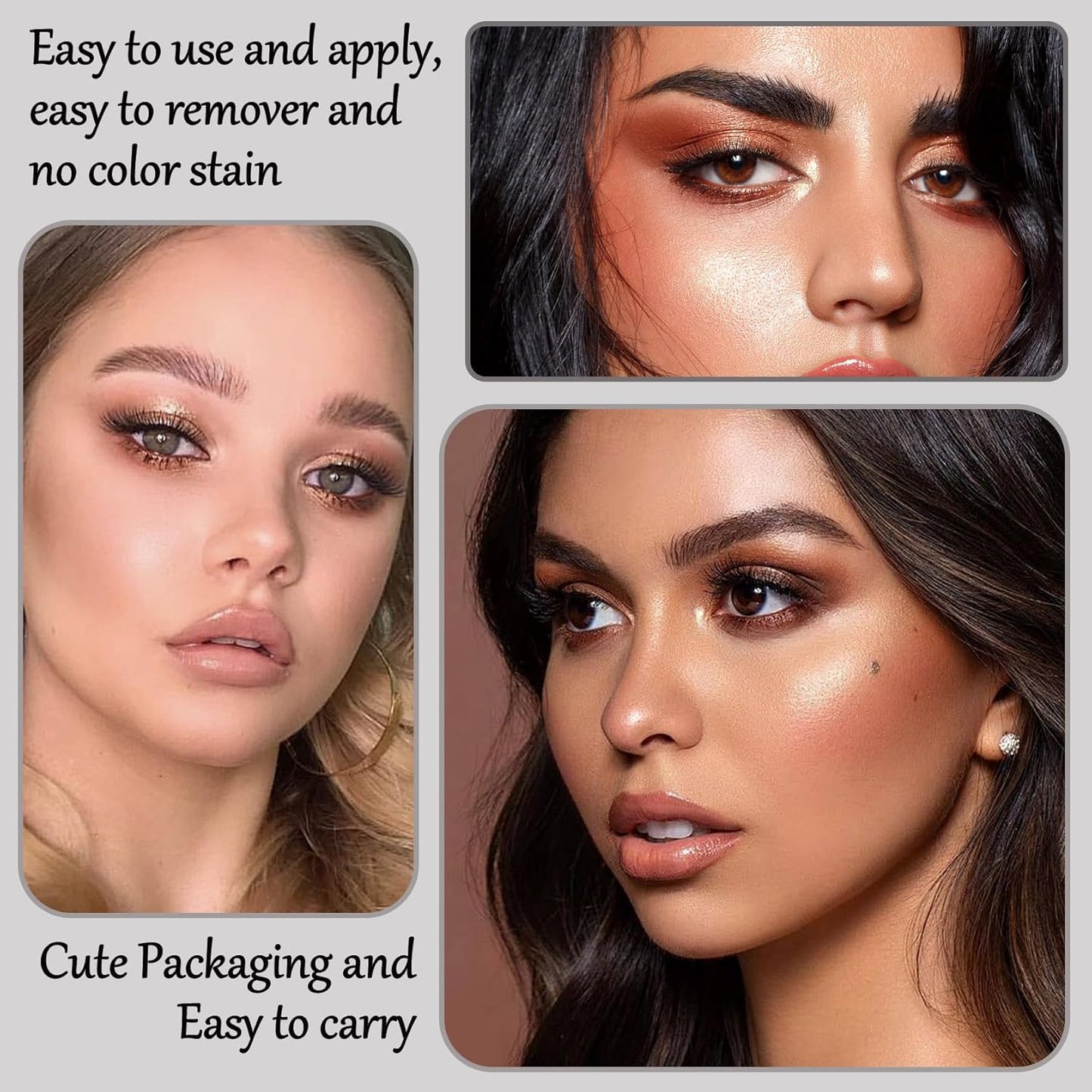 Black Grey Smoky Eyeshadow Palette,15 Colors Matte Shimmer Pigmented Eye Shadow Makeup Palette Set with 3 Eyeshadow Brushes,Glitter Eyeshadow Makeup Palette for Daily Halloween Goth Makeup(I)