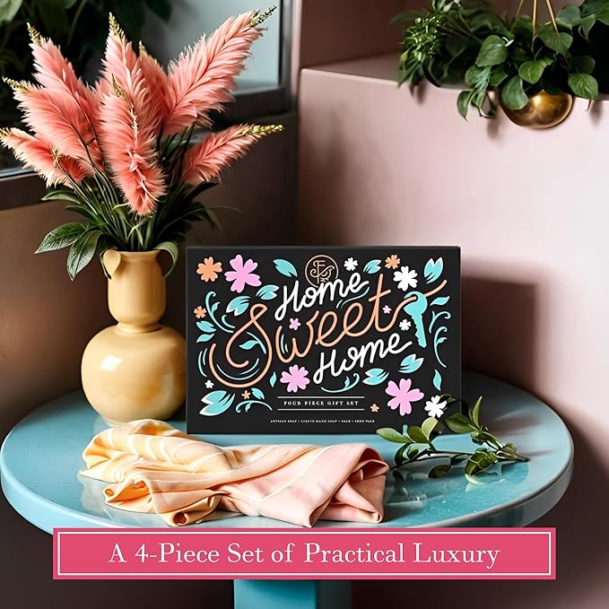 FinchBerry Home Sweet Home Gift Set โ Perfect Housewarming Present โ Includes Boxed Soap, Liquid Hand Soap, Sage Stick, and Plant Some Roots Seed Packet โ Thoughtful Gift for Friends & Family