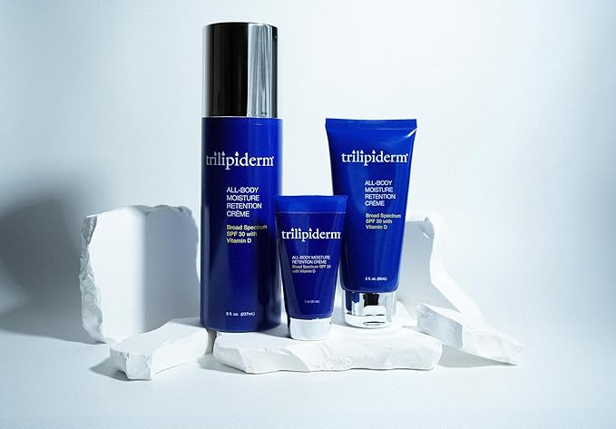 Trilipiderm All-Body Moisture Retention Crème with SPF 30, Vitamin D - 3oz Travel Size Sunscreen