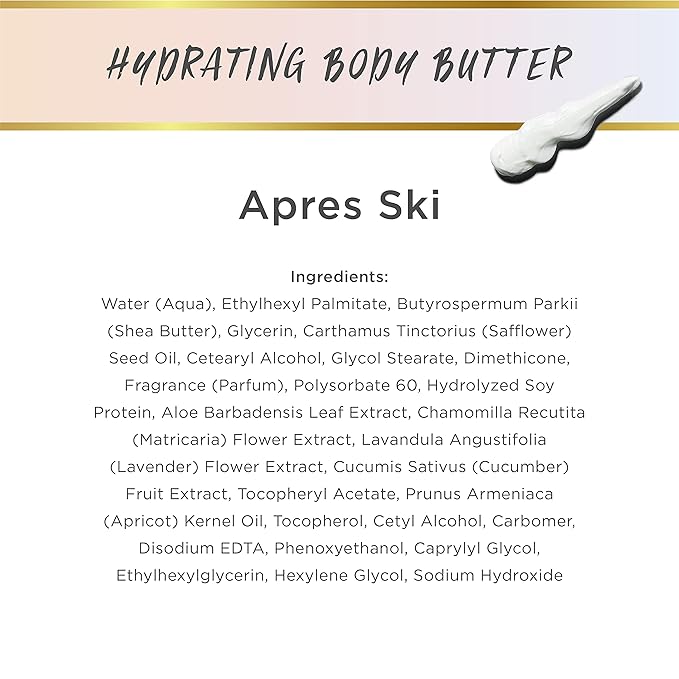 LaLicious Après Ski Body Butter - Hydrating Body Moisturizer with Shea Butter - No Parabens (8oz)