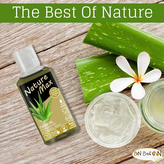 Nature Max Cactus Oil Essential Premium Oils Natural Undiluted Pure for Hair and Skin Care Cold Pressed No Additives No Preservatives Non GMO Kosher Halal (1 Pack = 2.70 oz / 80 ml) زيت الصبار