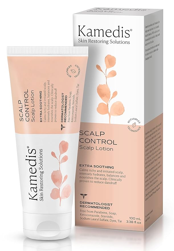 KAMEDIS Scalp Moisturizer Lotion For Dry, Itchy, Dandruff, Flaky, Seborrheic Dermatitis, Psoriasis and Sensitive Scalp. Over-Night Mask Treatment Botanicals-Based. Parabens Free. 3.38 Fl Oz.