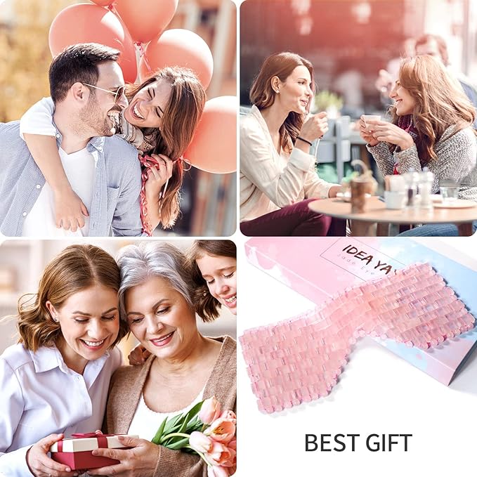 ideayard Jade Eye Mask Cooling Sleep Mask 100% All Natural Jade Stone Eye Mask for Hot & Cold Anti Aging Therapy, Headache and Migraine Relief Weighted Eye Mask