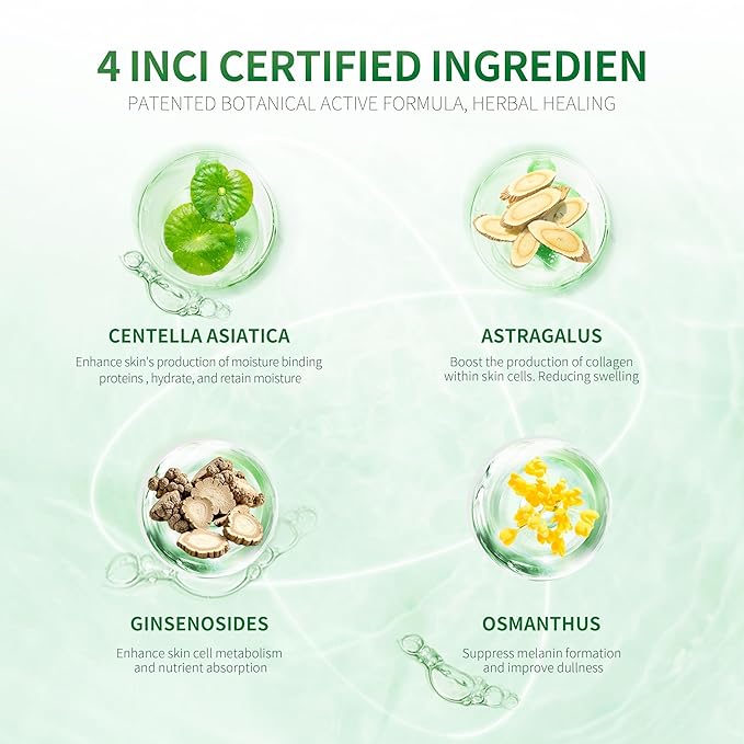 Luminous Ice Facial Mask, Hydrating Gel for Sensitive Skin, Herbal-Infused Formula with Centella Asiatica, Astragalus, Ginseng & Osmanthus, 1.69 fl. oz