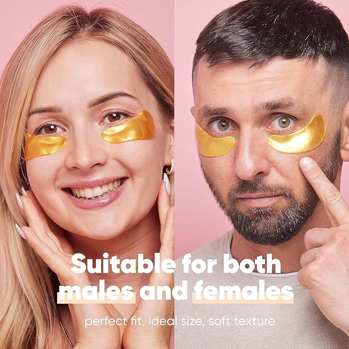 LE GUSHE K-BEAUTY Pimple Patches for Face (132 dots) & Under Eye Patches (30 Pairs). Gold Eye Mask with Collagen & Amino Acid, Cooling Eye Care for Wrinkles, Puffy Eyes & Dark Circles