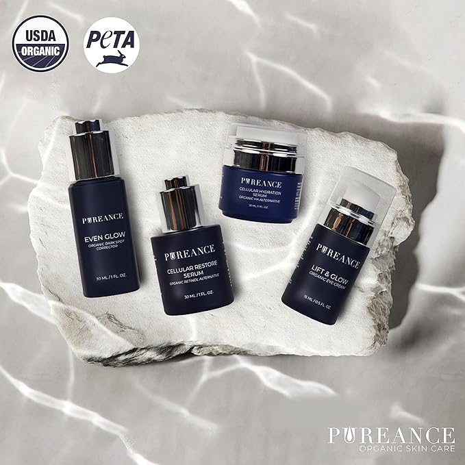 PUREANCE Organic Retinol Bakuchiol Serum for Face with Jojoba Oil, Sea Buckthorn, Bakuchiol oil I Anti Aging Collagen Booster Serum, Reduces Fine Lines & Wrinkles I 1 Fl Oz