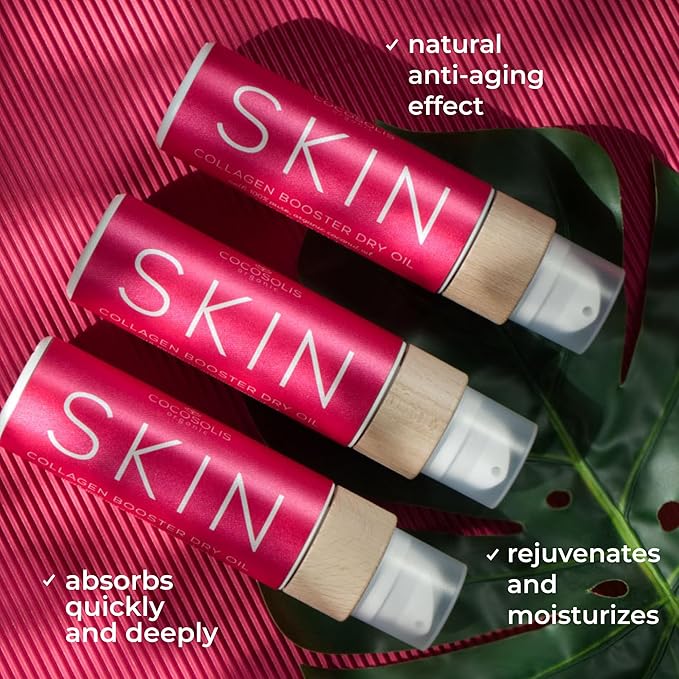 COCOSOLIS SKIN Collagen Booster Bio Oil โ Anti-Aging Collagen Lotion for Skin Tightening with Rosehip and Essential oils โ Collagen Oil for Face and Body - Smooths and reduces wrinkles