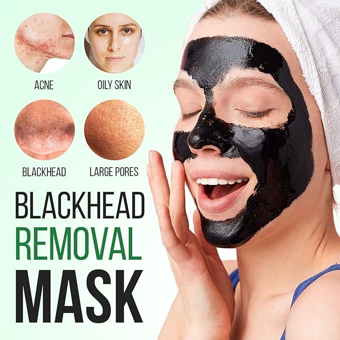Black Head Remover for Face - Peel Off Charcoal Black Mask, Pore Remover for Nose Deep Cleansing, Pore Remover, Deep Cleansing Blackhead Pores Acne, for All Skin Types