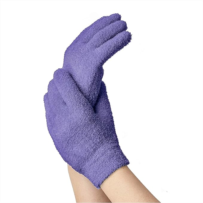 NatraCure Moisturizing Gel Heel Sleeves and Gloves - (for Dry Heels, Cracked Heels, Dry Hands and cuticles, Dry Skin) - Color: Lavender