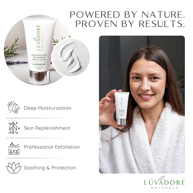 Microdermabrasion Facial Scrub – Skin Polishing Exfoliating Face Scrub – Gentle Face Exfoliator with Shea Butter, Vitamin E – Hydrating and Smoothing Formula for Wrinkles, Scars