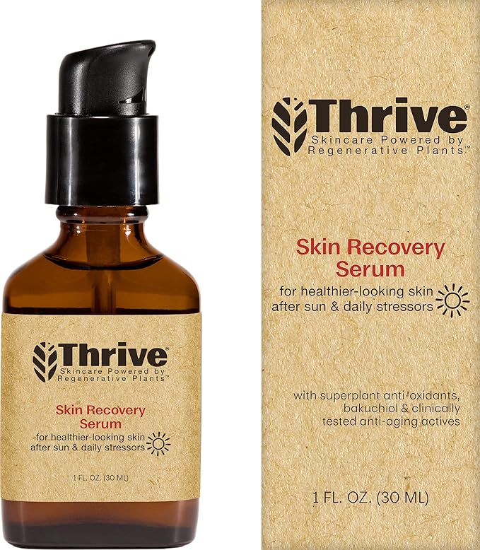 Thrive Natural Bakuchiol Serum for Face - Healthier Retinol Alternative with Hyaluronic Acid - Collagen Boosting Face Serum for Brighter and Firmer Skin - Vegan, Made in USA