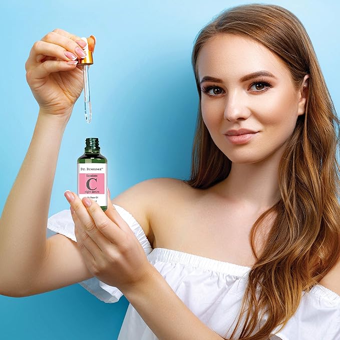 Vitamin C Serum (Tetrahexyldecyl Ascorbate) Night Oil Treatment With Squalane and Pure Rose Oil for Firmer, Glowing Skin, by Dr. Brenner 1 oz.