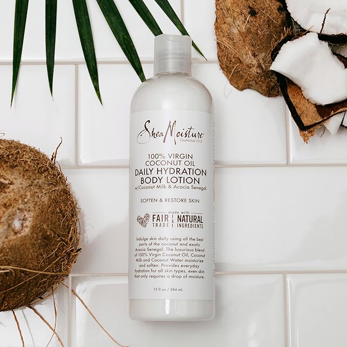 100% Virgin Coconut Oil Daily Hydration Body Lotion by Shea Moisture for Unisex - 13 oz Body Lotion