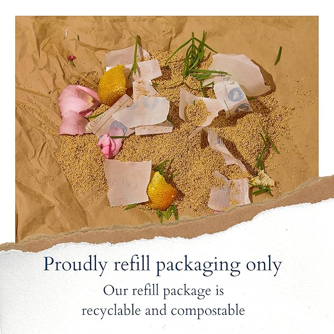 Daily 3 in 1 Facial Cleanser, Exfoliator and Wash-off Mask, Vegan, Cruelty Free, Plastic Free, Travel Friendly, 1 Month Supply Refill (60 Tablets) (Brightening)