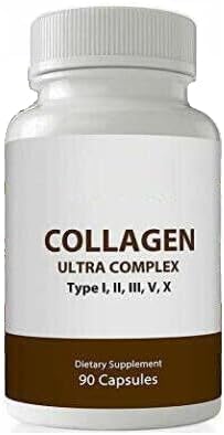 Ultra Premium Multi Collagen Capsules for Men & Women, Pure Hydrolyzed Collagen Peptides, Vitamin Supplement for Hair, Skin, Nails, and Joint Support (Types I, II, III, V, X,) 90 Capsules