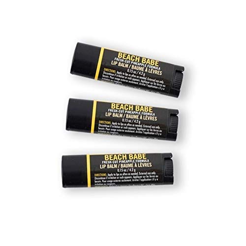 Walton Wood Farm Lip Balm Trio (Beach Babe) Pineapple Flavor 100% All-Natural, Vegetarian Friendly, and Paraben-Free