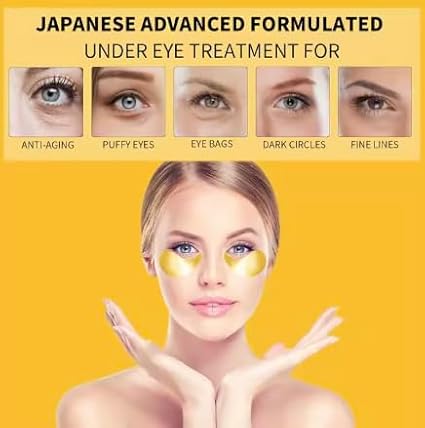 eye mask, collagen skin care products, eye patches for puffy eyes, eye masks for dark circles and puffiness, and 24k gold under eye patches (30 pairs)