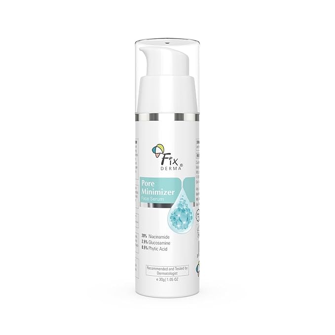 Fixderma 20% Niacinamide Serum for Face for Pore Minimizer with 2.5% Glucosamine & Hyaluronic Acid for Open Pores | Hydrating Serum for Men & Women - 30g