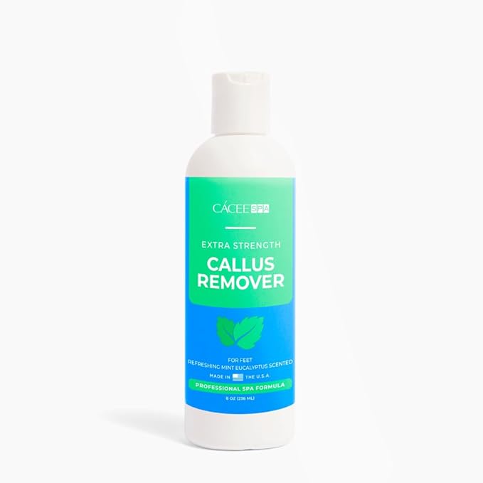 Cacee Callus Remover for Feet 8oz, Gel Formula with Mint Eucalyptus Scent, Works Great with Foot Scrubber, Foot File, or Pumice Stone, Callous or Corn Remover