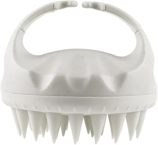 Premium Eco-Friendly Silicone Scalp Massager Brush, Stimulates Hair Growth, Deep Cleansing, Oil Control and Gentle Exfoliation, Ideal for All Hair Types, Men, Women, Kids, and Pets (White)