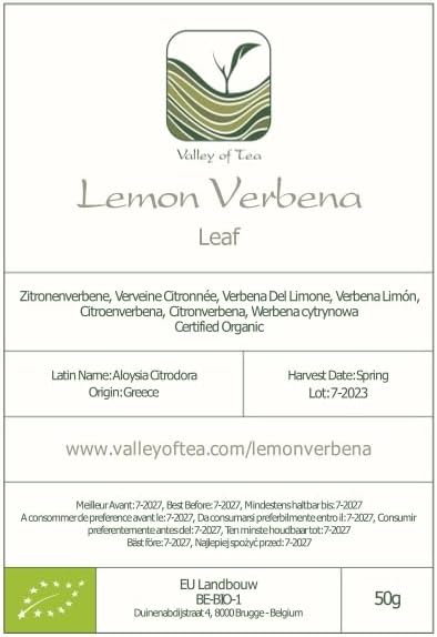 Lemon Verbena Organic Herbal Tea - Handpicked Cedron Loose Leaf Tea - Luisa Verveine or Luiza Leaves - Cedron Herb Dried Lemon Verberna Tea Lemon Verbena Tea Leaves Lemon Tea Leaves