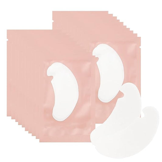50 Pair Under Eye Pads,Eyelash Extension Gel Patches, Lash Extension Lint Free Under Hydrogel Eye Mask Pads Beauty Tool (Pink)