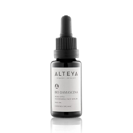 Alteya Organics Face Serum USDA Certified Organic Skin Care 0.68 Fl Oz/20 mL Bio Damascena Award-Winning Rose Otto Treatment With Organic Bulgarian Rose Oil Nourishing, Skin-reviving and Illuminating