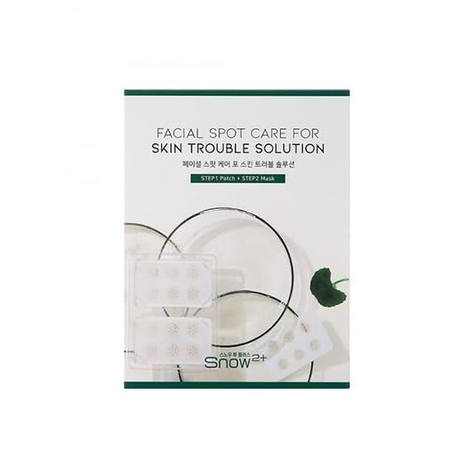 Snow2+ Facial Spot Care for Troubled Skin, Magnesium Micro Patches, Highly Concentrated Trouble Soothing Micro Mask Pack, Hydrocolloid Bands