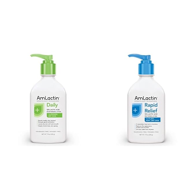 AmLactin Daily Moisturizing Lotion for Dry Skin (7.9 oz) and AmLactin Intensive Healing Body Lotion for Dry Skin (7.9 oz)