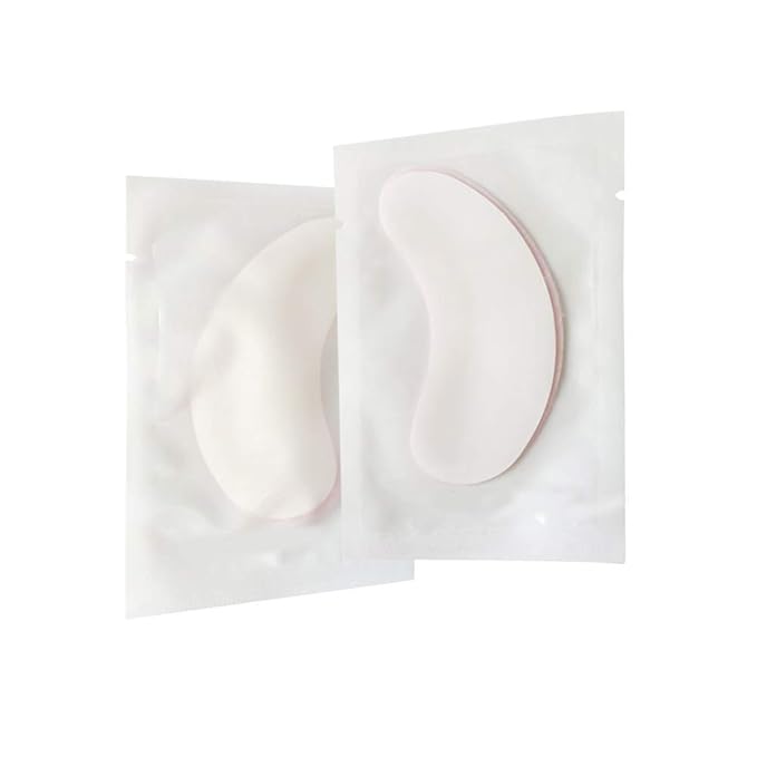 100 Pairs Set Under Eye Pads Disposable Eye Gel Patches for Eyelash Extensions Tool Kit, Pink Film