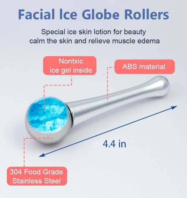 @ PLATINUM Stainless Steel Rotating Ice Globe for Face and Eye Area - Cooling and Warming Roller with Gel - Cryo Eye Roller
