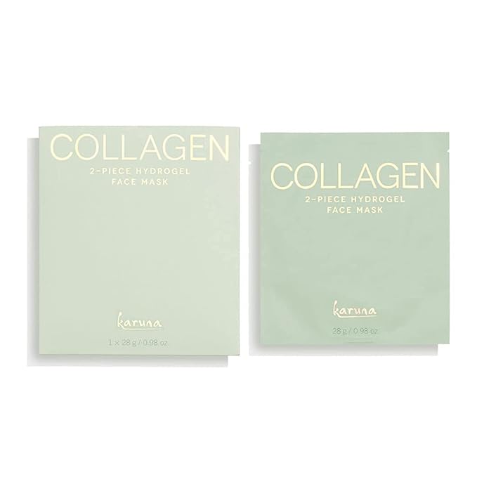 Karuna Skin - COLLAGEN Face Mask Sheets, Hydrogel 2-Piece Facial Mask, Age-Defying, Hydrating, Rejuvenating & Moisturizing Skin Care Essential That Targets Fine Lines & Wrinkles, 1 Pack