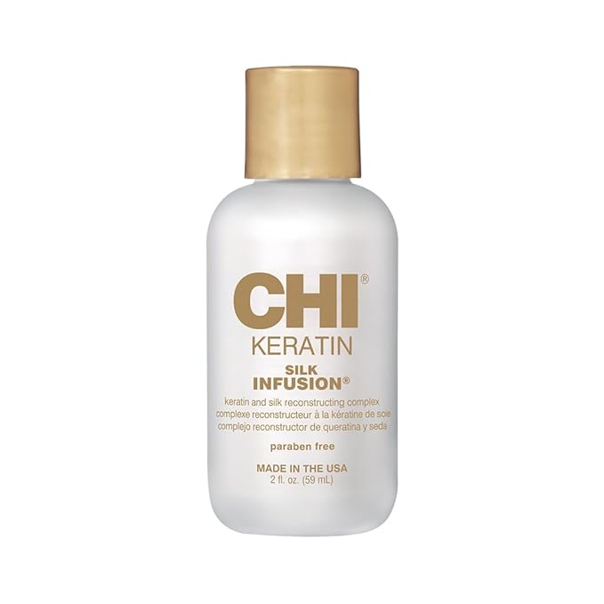 CHI Keratin Silk Infusion, Hydrating Hair Serum For Restoring Softness & Shine, Helps Dry, Damaged Hair, Sulfate-free, 2 Oz