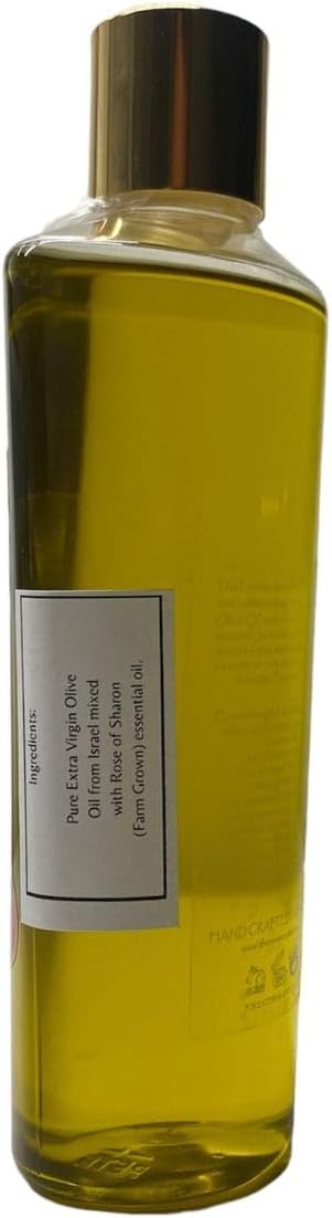 Rose of Sharon Anointing Oil Hand-Crafted in The Messiah's Holy Land - Pure Natural Ingredients, Extra Virgin Olive Oil & Essential Oil - for Temple Incense, Ceremony, Spiritual Use - 8.45 Fl Oz