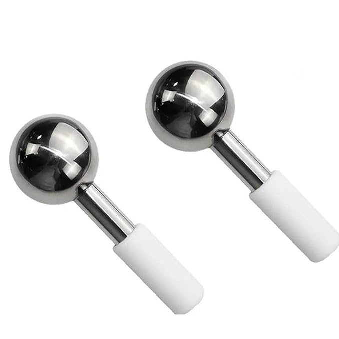 2 PCS Ice Roller for Face Stainless Steel Face Globes Ball Cosmetics Beauty Massager Face Neck Beauty Care Tool