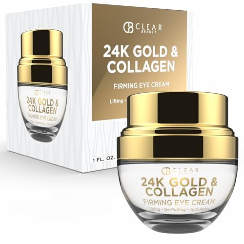 24k Gold & Collagen Under Eye Cream - Hydrating, Firming & Anti-Aging - Dermatologist Tested, Clean Beauty & Cruelty-Free Korean Skin Care for All Skin Types - 1 Fl. Oz