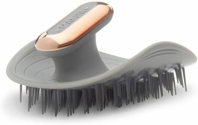 MANTA Pulse Electric Scalp Massage Brush – Wet Exfoliating Scalp Massager, Shampoo Brush for Hair Growth with Shower Holder, Grey