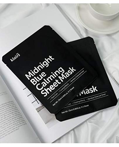 DearKlairs] Midnight Blue Calming Sheet Mask 10 Sheet, Soothing Irritated, heated Skin, For troubled and sensitive skin, Korean Beauty