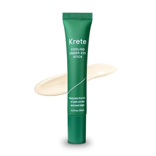 KRETE Cooling Under-Eye Stick with Liposomal Caffeine and Tripeptide-5 - Helps with Dark Circles and Puffiness, Vegan & Cruelty-Free, 15ml