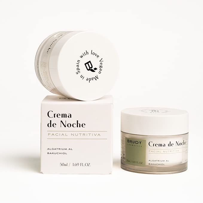 COSMETICS - Night Cream with Hyaluronic Acid, Bakuchiol and DHA. Anti-Wrinkle Cream, Moisturizes and Restores Oily and Combination Skin. Natural, Vegan and Cruelty Free Cosmetics. 50 ml