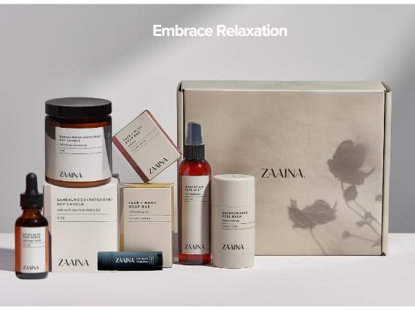 Spa Gift Set for Her - Relaxation Spa Kit for Women Handmade in USA, Luxury Spa Gifts for Women, Spa Gift Basket for Mom, Pampering At Home Bath and Body Self Care Spa Package, Birthday Gifts for Women by ZAAINA