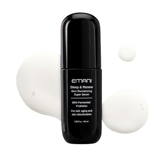 Emani Sleep and Renew Face Serum With Anti Aging and Wrinkle Reducing Properties, Hydrating Serum Contains Fermented Probiotics for Dull and Aging Skin for Women, 1.18 fl oz