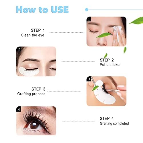 100 Pairs V-Shaped 100% Natural Eyelash Extension Under Eye Gel Pads Kit, Hydrogel Eye Patches with Collagen & Aloe Vera, Eyelash Extension Supplies Tools, Lash Tech Supplies