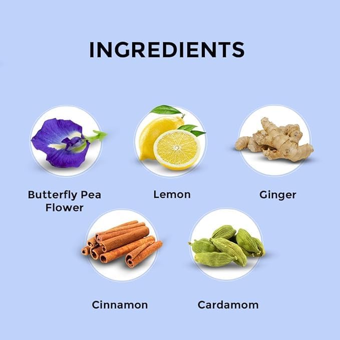 BLUE TEA - Combo Pack - Blue Tea Indian Chai Masala & Purple Tea Spiced (100 Gram - 100 Cups) | FATHERS DAY GIFT | Super Anti-Oxidant | Caffeine Free Herbal Tea | Vegan - GMO-Free - caffeine-free