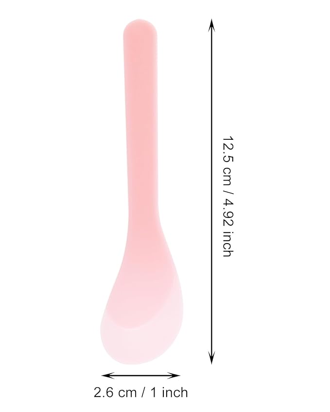 ONLYKXY 5pcs 5inch Plastic Beauty Spoon Facial Cream Brush Makeup Scoop Mud Reusable Cosmetic Dig Scoop Spatula Mask Tip for Lotions Moisturizers Home Salon DIY Facemask Mixing Sampling (Pink)