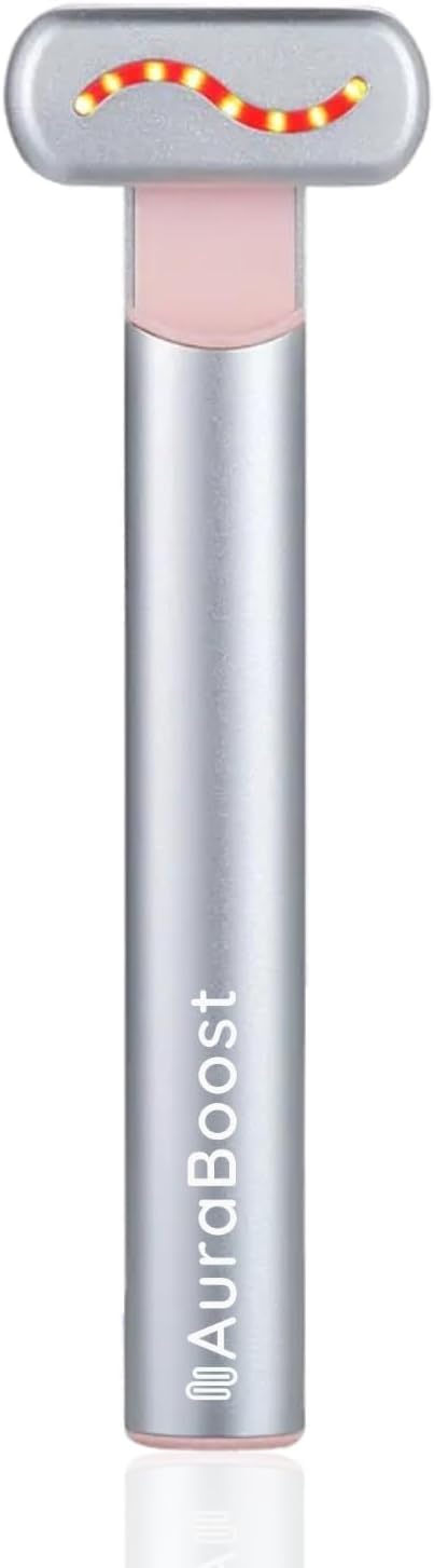 Handheld LED Red Light Therapy for Face and Neck - Vibrating Massage, Glowing Skincare Wand, Smart Sensor, Portable Facial Device, Face Therapy Wand Skin Health Tool Rejuvenation Boost