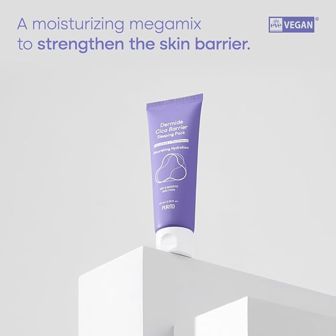 PURITO Dermide Cica Barrier Sleeping Pack 2.7 fl.oz / 80ml ceramide and centella, night cream, sensitive type, moisture pack