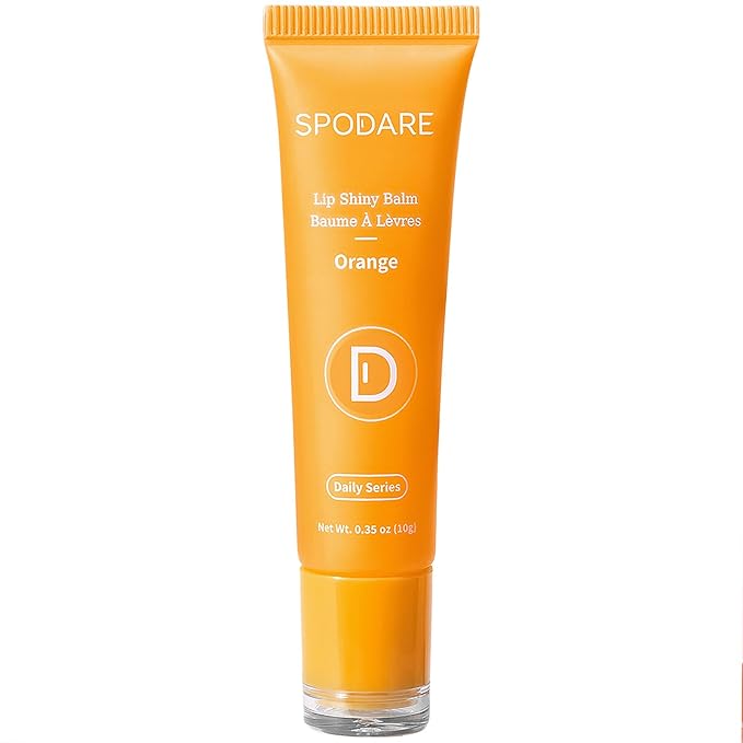 Lip Butter Balm Orange, Lip Staff enriched with Citrus Aurantium Dulcis Fruit Extract& Hyaluronic Acid Complex, Softening, Gloss Finish - Light weight for daily lip product