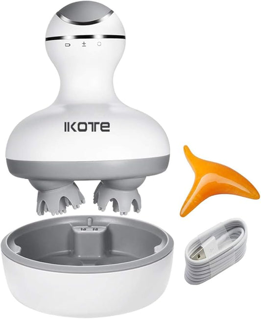 Electric Scalp Head Massager, IPX7 Waterproof Rechargeable Head Massager for Stimulating Hair Growth, Deep Clean, Blood Circulation and Stress Release