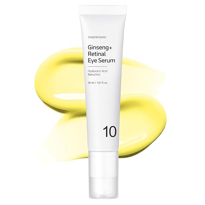 Ginseng Plus Retinal Eye Serum with Retinal Niacinamide Bakuchiol Correction for Puffy Eye Bags Fine Lines Dark Circles Wrinkles, Korean Skin Care, 30ml, 1.01 fl.oz.